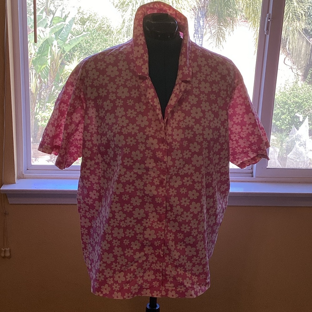 Divided Pink Floral Women’s Button Down Shirt